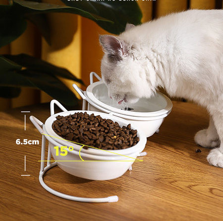 Bol din ceramică pentru pisici - simplu sau dublu