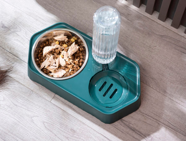 Bol dublu pentru hrana si apa pentru pisici