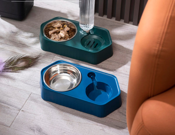 Bol dublu pentru hrana si apa pentru pisici