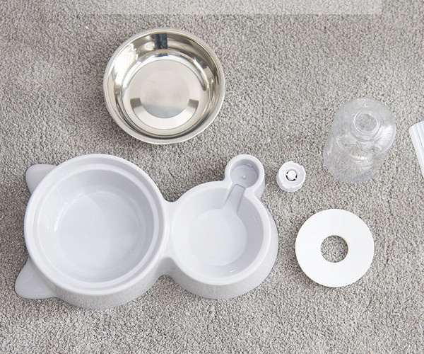 Dozator automat dublu pentru mancare si apa pentru pisici