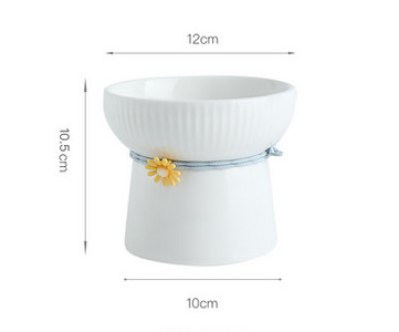 Керамична купа на стойка с декорация за котки