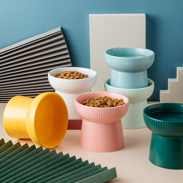 Ψηλό πλαστικό μπολ φαγητού - πολλά χρώματα