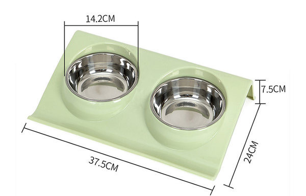 Bol cu mancare si apa cu doua compartimente pentru pisici