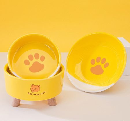 Bol rotund din ceramică pentru hrana pisicilor