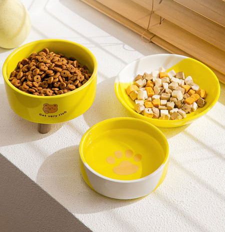 Bol rotund din ceramică pentru hrana pisicilor