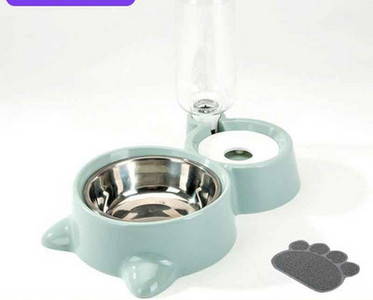 Bol dublu pentru pisici pentru apă și mâncare