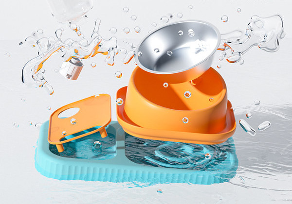 Bol pentru hrana pentru pisici cu dozator de apa