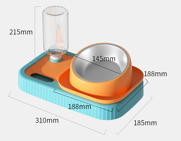 Bol pentru hrana pentru pisici cu dozator de apa