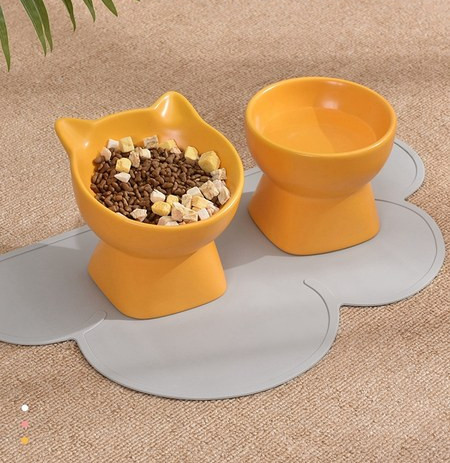 Bol din ceramică pe suport pentru pisici - diferite modele