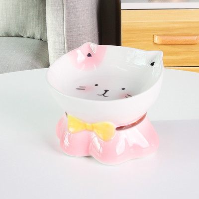 Bol din ceramica cu aplicatie potrivit pentru mancarea pisicilor