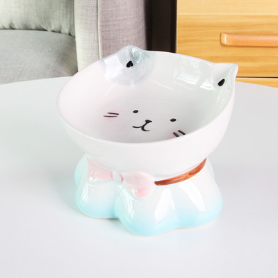 Bol din ceramica cu aplicatie potrivit pentru mancarea pisicilor