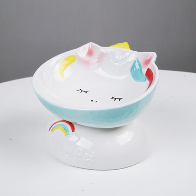 Bol din ceramica cu aplicatie potrivit pentru mancarea pisicilor