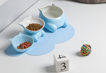 Комплект от три керамични купички за храна и вода за котки