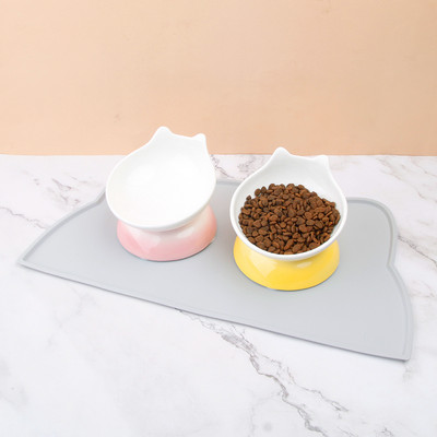 Bol din ceramică pentru pisici pe suport