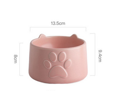 Mitmes värvitoonis keraamiline kauss, mis sobib lemmikloomatoiduks