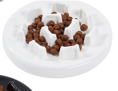 Керамична купа за храна на котки за бавно хранене