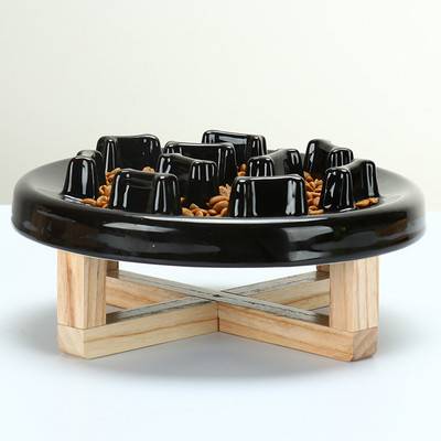 Керамична купа за храна на котки за бавно хранене