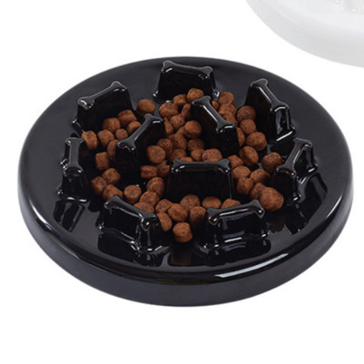 Керамична купа за храна на котки за бавно хранене