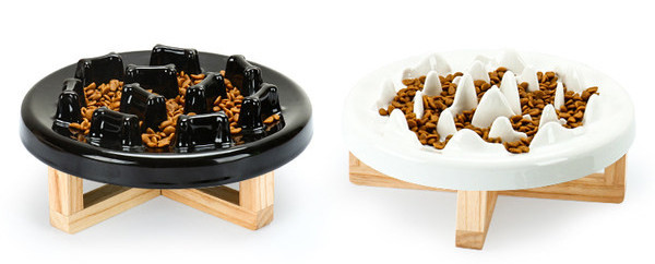 Керамична купа за храна на котки за бавно хранене