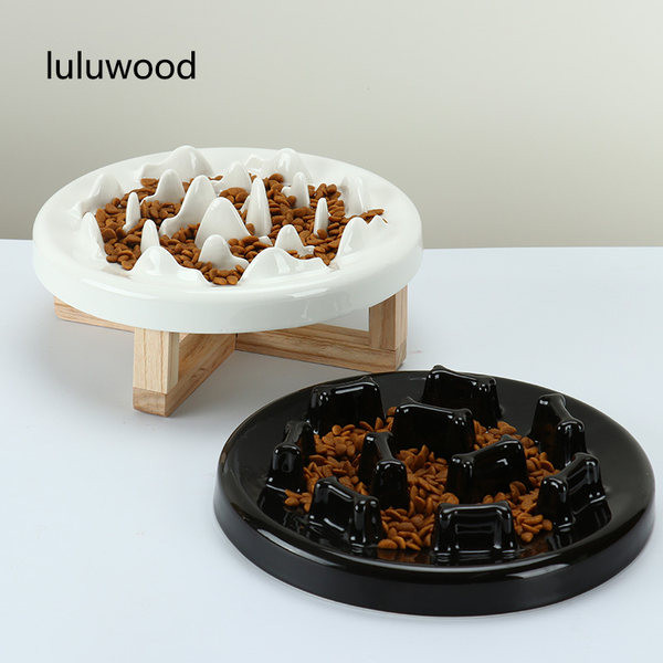 Керамична купа за храна на котки за бавно хранене