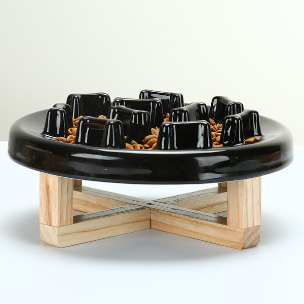 Керамична купа за храна на котки за бавно хранене