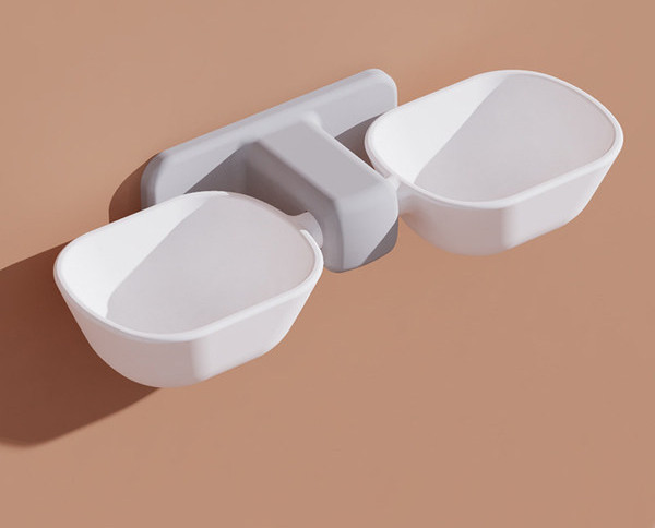 Διπλό μπολ για φαγητό και νερό για γάτες