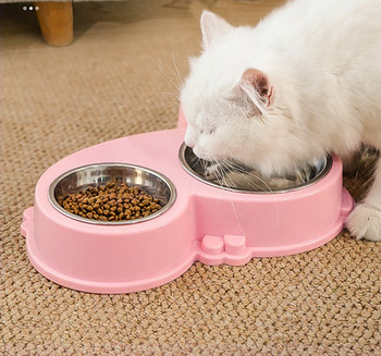 Μπολ γάτα γάλακτος για φαγητό και νερό - δύο μοντέλα
