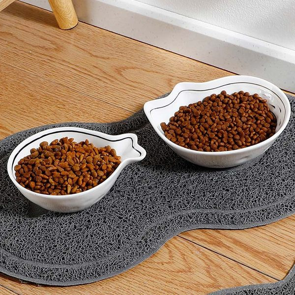 Κεραμικό μπολ για γατοτροφή σε λευκό χρώμα