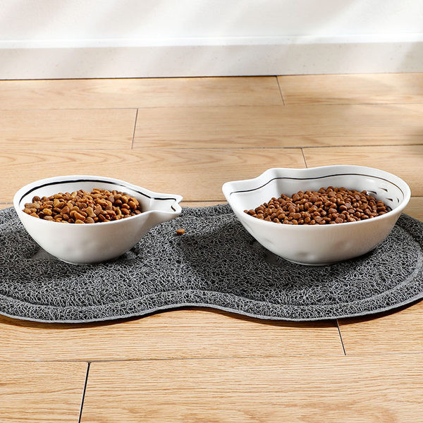 Κεραμικό μπολ για γατοτροφή σε λευκό χρώμα