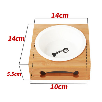Διπλό μπολ με ξύλινη βάση