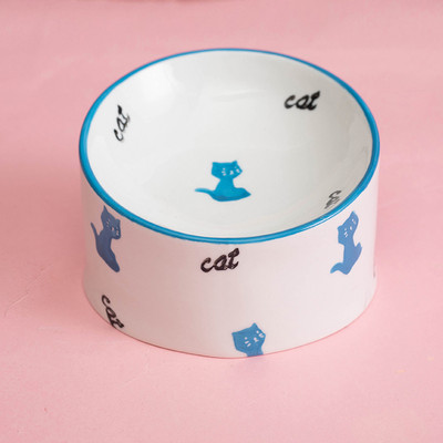 Керамична котешка купа за храна на котки