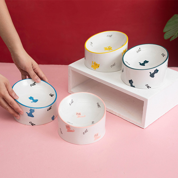 Керамична котешка купа за храна на котки 