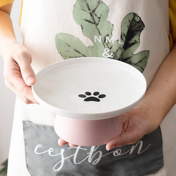 Bol rotund din ceramică pentru hrana pisicilor