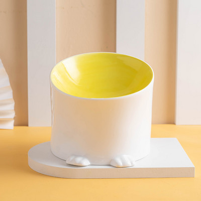 Bol din ceramică cu o pantă pentru hrana pisicilor