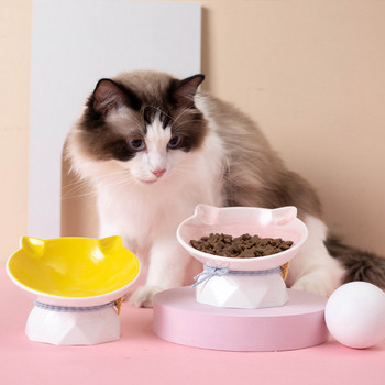 Цветна керамична купа за котки