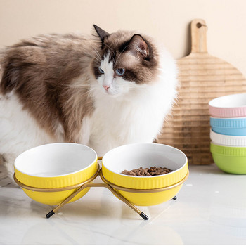 Комплект от две или една купичка за храна на котки