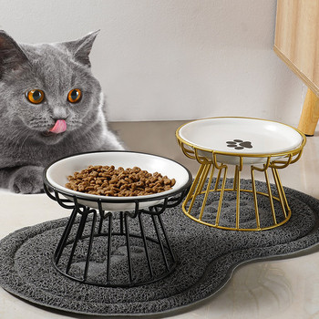 Κεραμικό μπολ κατοικίδιων ζώων North Ou Cat μπολ ψηλό κεραμικό μπολ με τροφή για γάτες σνακ κονσέρβα κονσέρβα αντικίνδυνο μπολ με τροφή για γάτες