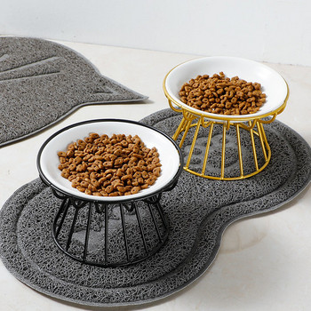 Κεραμικό μπολ κατοικίδιων ζώων North Ou Cat μπολ ψηλό κεραμικό μπολ με τροφή για γάτες σνακ κονσέρβα κονσέρβα αντικίνδυνο μπολ με τροφή για γάτες