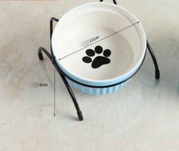 Керамична купа със стойка за храна и вода за котки