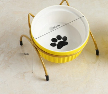 Κεραμικό μπολ με βάση για φαγητό και νερό για γάτες