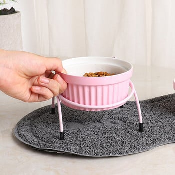 Керамична купа със стойка за храна и вода за котки