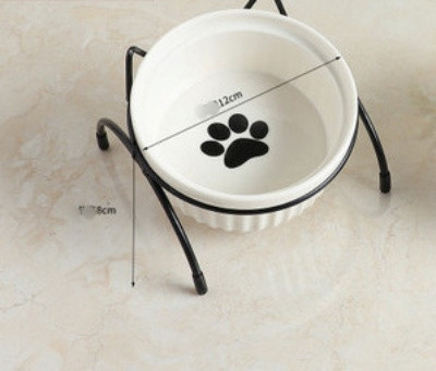 Bol din ceramică cu suport pentru hrană și apă pentru pisici