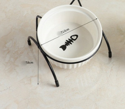 Bol din ceramică cu suport pentru hrană și apă pentru pisici