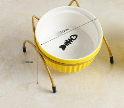 Bol din ceramică cu suport pentru hrană și apă pentru pisici