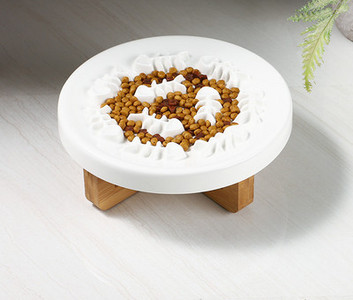 Στρογγυλό κεραμικό μπολ για γατοτροφή