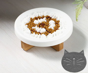 Στρογγυλό κεραμικό μπολ για γατοτροφή