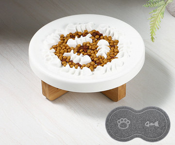 Στρογγυλό κεραμικό μπολ για γατοτροφή