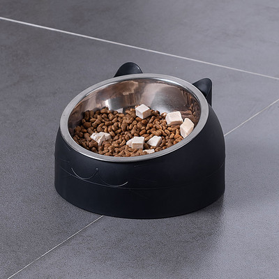 Bol dublu pentru pisici cu doua compartimente pentru mancare si apa