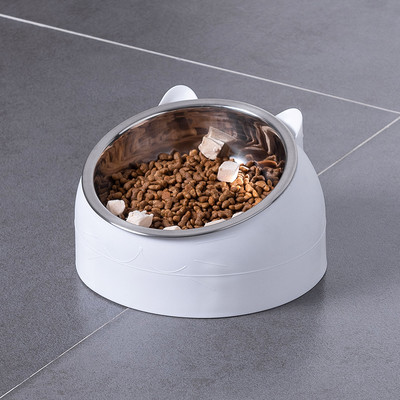 Bol dublu pentru pisici cu doua compartimente pentru mancare si apa