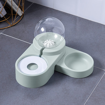 Bol dublu pentru pisici cu doua compartimente pentru mancare si apa